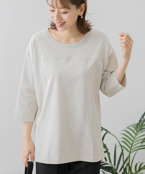 URBAN RESEARCH Sonny Label（アーバンリサーチサニーレーベル）の「コーデュラフットボールロンTシャツ（Tシャツ/カットソー・レディース・チャコールグレー/オフホワイト/ライトベージュ・FREE）」の3枚目の写真