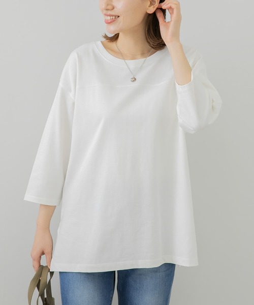 URBAN RESEARCH Sonny Label（アーバンリサーチサニーレーベル）の「コーデュラフットボールロンTシャツ（Tシャツ/カットソー・レディース・チャコールグレー/オフホワイト/ライトベージュ・FREE）」の4枚目の写真