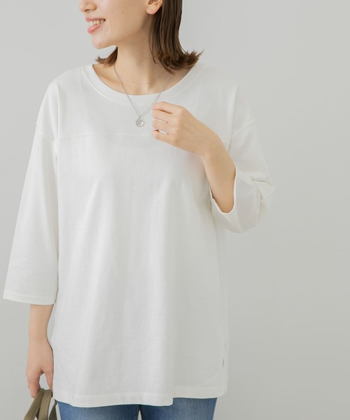 URBAN RESEARCH Sonny Label（アーバンリサーチサニーレーベル）の「コーデュラフットボールロンTシャツ（Tシャツ/カットソー・レディース・チャコールグレー/オフホワイト/ライトベージュ・FREE）」の5枚目の写真