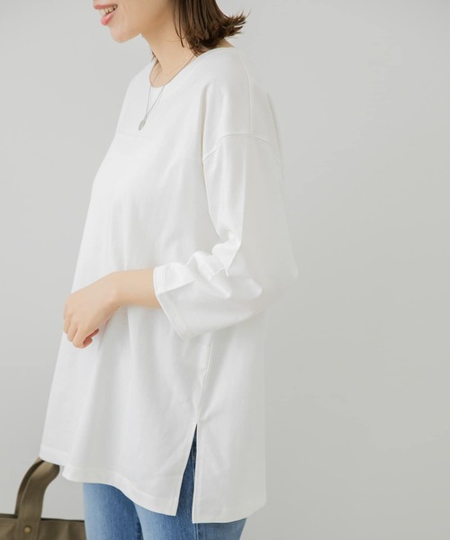 URBAN RESEARCH Sonny Label（アーバンリサーチサニーレーベル）の「コーデュラフットボールロンTシャツ（Tシャツ/カットソー・レディース・チャコールグレー/オフホワイト/ライトベージュ・FREE）」の6枚目の写真