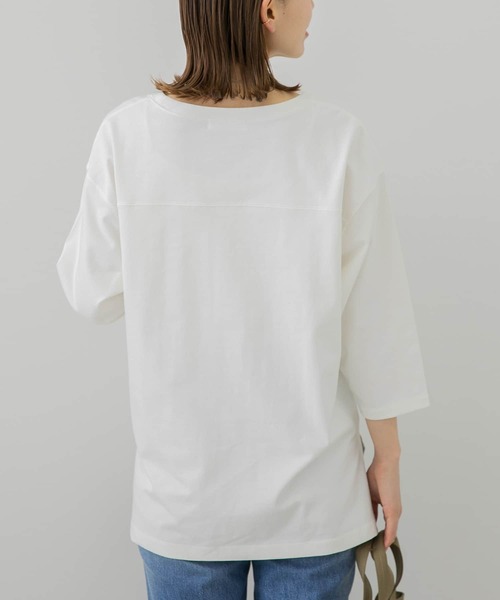 URBAN RESEARCH Sonny Label（アーバンリサーチサニーレーベル）の「コーデュラフットボールロンTシャツ（Tシャツ/カットソー・レディース・チャコールグレー/オフホワイト/ライトベージュ・FREE）」の7枚目の写真