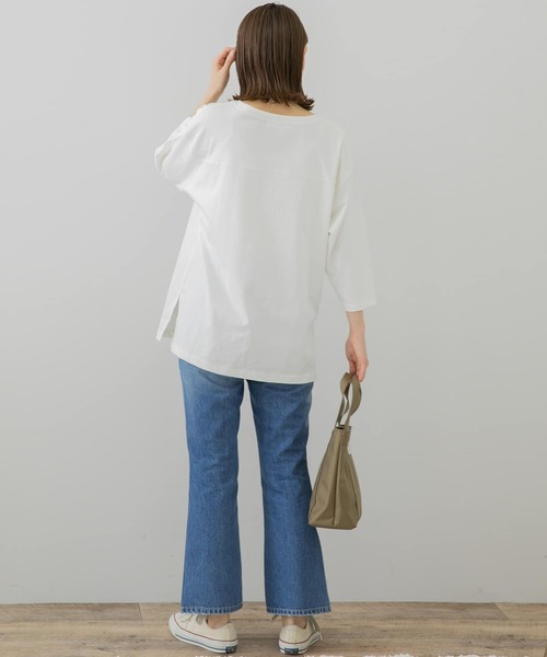 URBAN RESEARCH Sonny Label（アーバンリサーチサニーレーベル）の「コーデュラフットボールロンTシャツ（Tシャツ/カットソー・レディース・チャコールグレー/オフホワイト/ライトベージュ・FREE）」の10枚目の写真