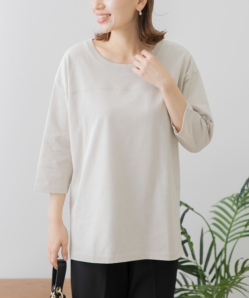 URBAN RESEARCH Sonny Label（アーバンリサーチサニーレーベル）の「コーデュラフットボールロンTシャツ（Tシャツ/カットソー・レディース・チャコールグレー/オフホワイト/ライトベージュ・FREE）」の11枚目の写真