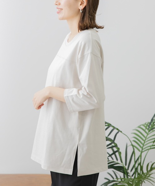 URBAN RESEARCH Sonny Label（アーバンリサーチサニーレーベル）の「コーデュラフットボールロンTシャツ（Tシャツ/カットソー・レディース・チャコールグレー/オフホワイト/ライトベージュ・FREE）」の12枚目の写真