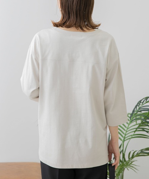 URBAN RESEARCH Sonny Label（アーバンリサーチサニーレーベル）の「コーデュラフットボールロンTシャツ（Tシャツ/カットソー・レディース・チャコールグレー/オフホワイト/ライトベージュ・FREE）」の13枚目の写真