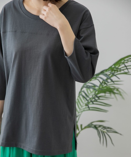 URBAN RESEARCH Sonny Label（アーバンリサーチサニーレーベル）の「コーデュラフットボールロンTシャツ（Tシャツ/カットソー・レディース・チャコールグレー/オフホワイト/ライトベージュ・FREE）」の16枚目の写真