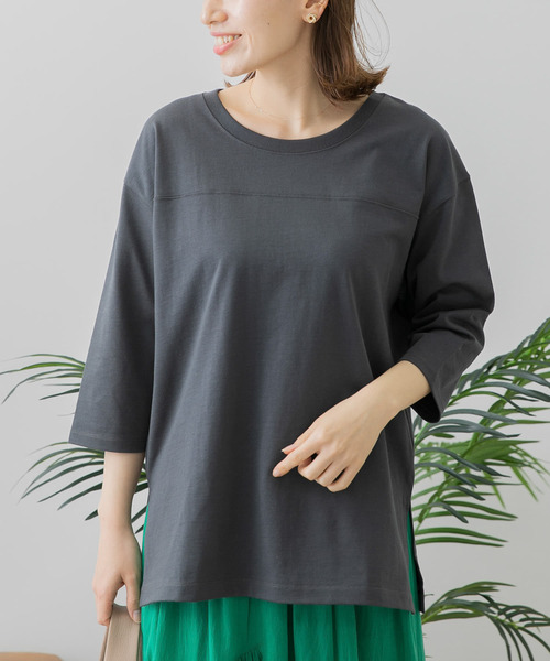 URBAN RESEARCH Sonny Label（アーバンリサーチサニーレーベル）の「コーデュラフットボールロンTシャツ（Tシャツ/カットソー・レディース・チャコールグレー/オフホワイト/ライトベージュ・FREE）」の17枚目の写真