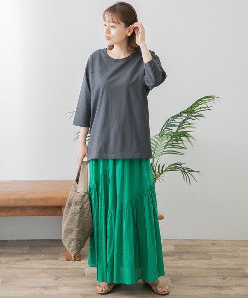 URBAN RESEARCH Sonny Label（アーバンリサーチサニーレーベル）の「コーデュラフットボールロンTシャツ（Tシャツ/カットソー・レディース・チャコールグレー/オフホワイト/ライトベージュ・FREE）」の20枚目の写真