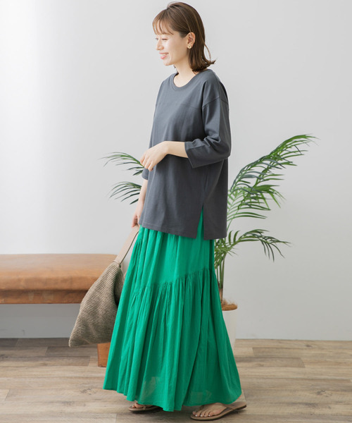 URBAN RESEARCH Sonny Label（アーバンリサーチサニーレーベル）の「コーデュラフットボールロンTシャツ（Tシャツ/カットソー・レディース・チャコールグレー/オフホワイト/ライトベージュ・FREE）」の21枚目の写真