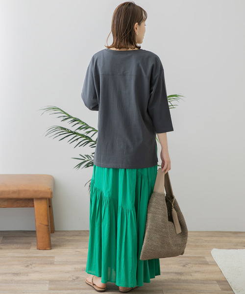 URBAN RESEARCH Sonny Label（アーバンリサーチサニーレーベル）の「コーデュラフットボールロンTシャツ（Tシャツ/カットソー・レディース・チャコールグレー/オフホワイト/ライトベージュ・FREE）」の22枚目の写真