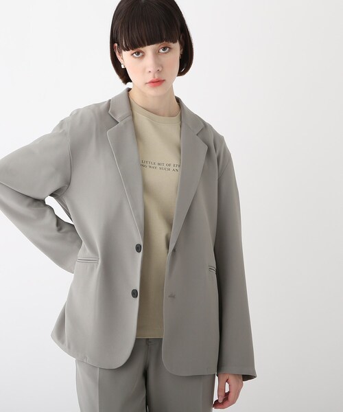 OPAQUE.CLIP（オペークドットクリップ）の「◆ハイストレッチツイル　テーラードジャケット【UNISEX】（テーラードジャケット・レディース・ブラック/グレー・40/38/42/36）」の2枚目の写真