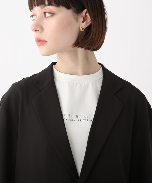 OPAQUE.CLIP（オペークドットクリップ）の「◆ハイストレッチツイル　テーラードジャケット【UNISEX】（テーラードジャケット・レディース・ブラック/グレー・40/38/42/36）」の5枚目の写真