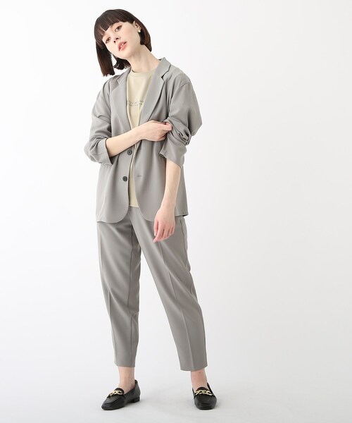 OPAQUE.CLIP（オペークドットクリップ）の「◆ハイストレッチツイル　テーラードジャケット【UNISEX】（テーラードジャケット・レディース・ブラック/グレー・40/38/42/36）」の8枚目の写真