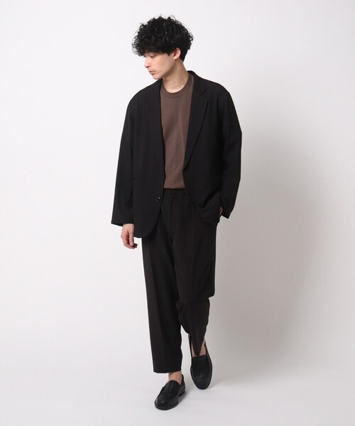 OPAQUE.CLIP（オペークドットクリップ）の「◆ハイストレッチツイル　テーラードジャケット【UNISEX】（テーラードジャケット・レディース・ブラック/グレー・40/38/42/36）」の6枚目の写真