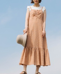 Cheek | シャーリングチェックキャミワンピース(ワンピース)