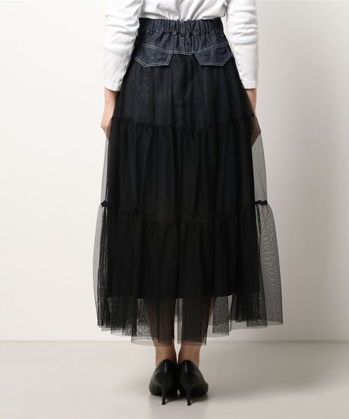 DOLLUPOOPS（ドールアップウップス）の「チュール×デニムマキシSK　[600427]（デニムスカート・レディース・ブルー/ダークネイビー・38）」の10枚目の写真