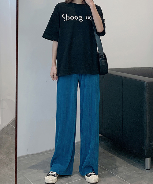 c.u.l（シーユーエル）の「【c.u.l:w】サテンカラーリブパンツ culw209（その他パンツ・レディース・パープル/ピンク/ブルー/ブラック・L/S/M）」の9枚目の写真