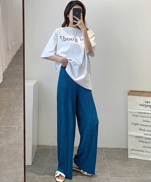 c.u.l（シーユーエル）の「【c.u.l:w】サテンカラーリブパンツ culw209（その他パンツ・レディース・パープル/ピンク/ブルー/ブラック・L/S/M）」の12枚目の写真