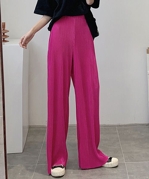 c.u.l（シーユーエル）の「【c.u.l:w】サテンカラーリブパンツ culw209（その他パンツ・レディース・パープル/ピンク/ブルー/ブラック・L/S/M）」の19枚目の写真