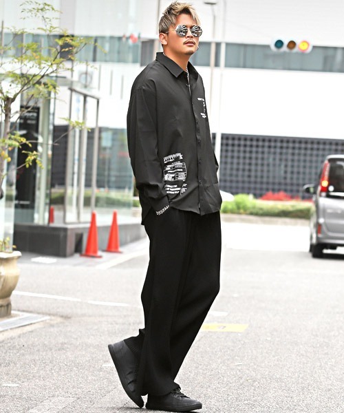 LUXSTYLE(ラグスタイル)の「クレーププリーツワイドイージーパンツ(その他パンツ・メンズ・ブラック/グレー/ブルーグレー・M/L)」の6枚目の写真