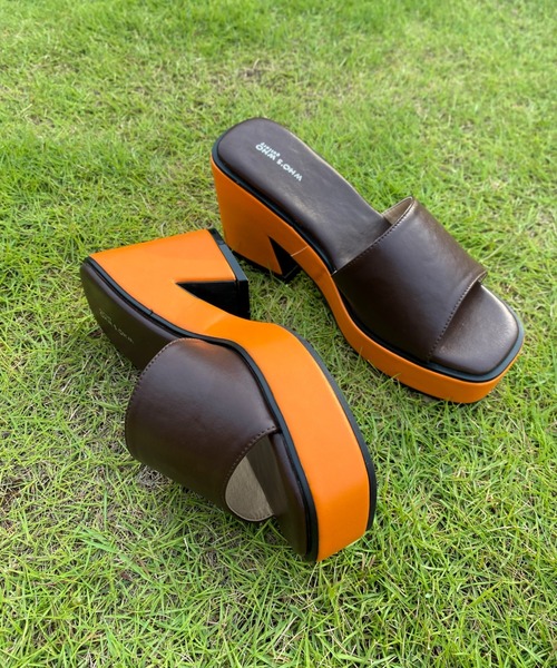 WHO'S WHO gallery（フーズフーギャラリー）の「チャンキーカラーサンダル（サンダル・レディース・サックスブルー/オレンジ/グリーン・MEDIUM/LARGE）」の8枚目の写真