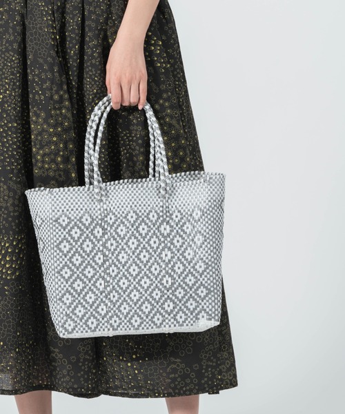 salle de bal（サルデバル）の「メルカドバッグ ダイアモンド カゴバッグ トートバッグ 買い物バッグ M DAIMOND M RAB（かごバッグ・レディース・シルバー/ブラック/ゴールド・FREE）」の2枚目の写真