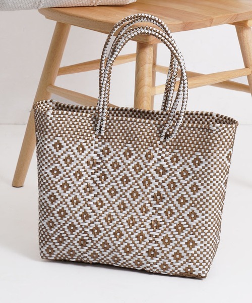 salle de bal（サルデバル）の「メルカドバッグ ダイアモンド カゴバッグ トートバッグ 買い物バッグ M DAIMOND M RAB（かごバッグ・レディース・シルバー/ブラック/ゴールド・FREE）」の3枚目の写真