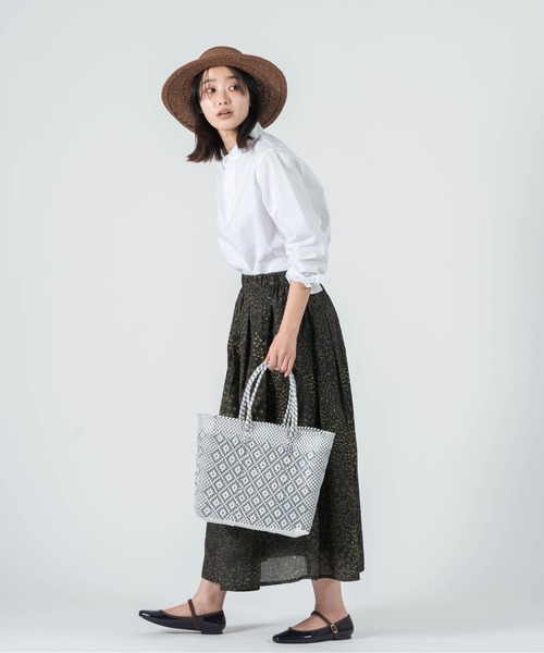 salle de bal（サルデバル）の「メルカドバッグ ダイアモンド カゴバッグ トートバッグ 買い物バッグ M DAIMOND M RAB（かごバッグ・レディース・シルバー/ブラック/ゴールド・FREE）」の9枚目の写真