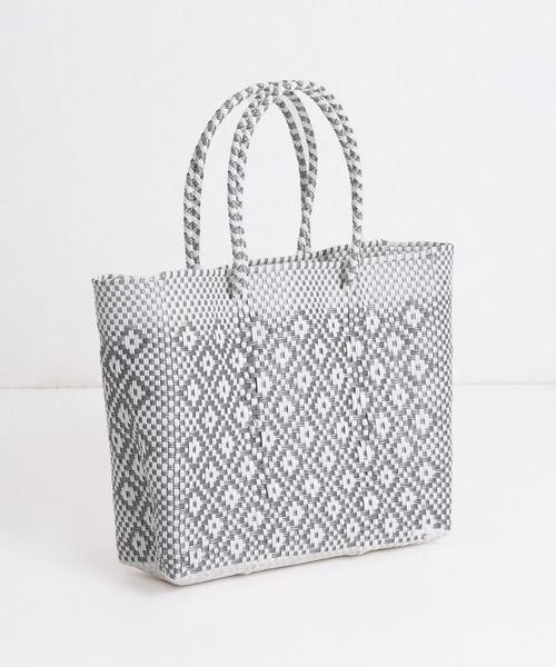 salle de bal（サルデバル）の「メルカドバッグ ダイアモンド カゴバッグ トートバッグ 買い物バッグ M DAIMOND M RAB（かごバッグ・レディース・シルバー/ブラック/ゴールド・FREE）」の8枚目の写真