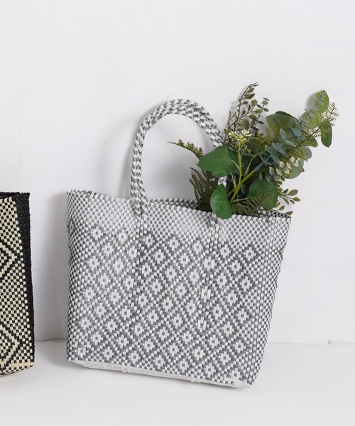 salle de bal（サルデバル）の「メルカドバッグ ダイアモンド カゴバッグ トートバッグ 買い物バッグ M DAIMOND M RAB（かごバッグ・レディース・シルバー/ブラック/ゴールド・FREE）」の10枚目の写真