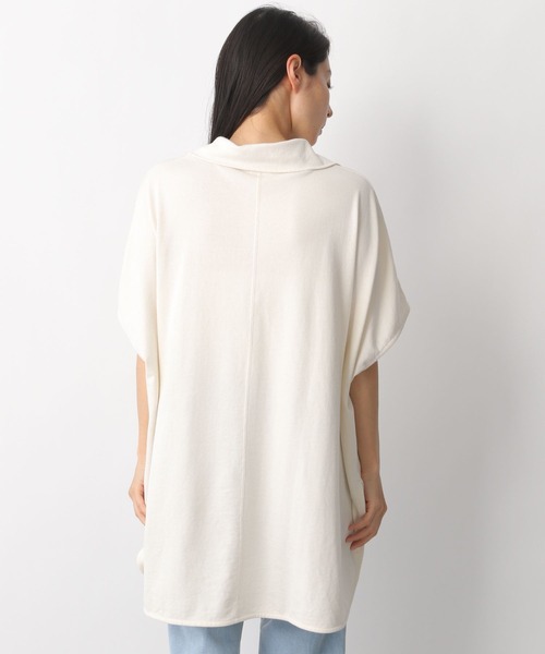 LEPSIM(レプシィム)の「ハーフジップポンチョチュニック 282854(Tシャツ/カットソー・レディース・オフホワイト/グレイッシュベージュ/ブルー・FREE)」の10枚目の写真