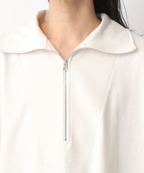 LEPSIM(レプシィム)の「ハーフジップポンチョチュニック 282854(Tシャツ/カットソー・レディース・オフホワイト/グレイッシュベージュ/ブルー・FREE)」の11枚目の写真