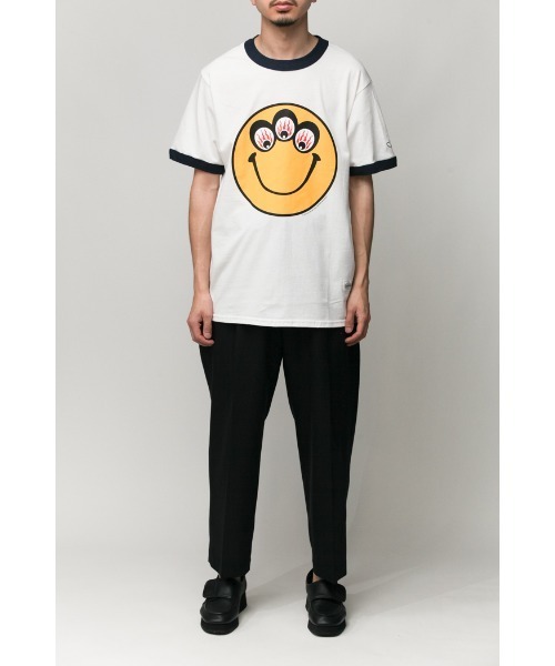 乱痴気（ランチキ）の「【DAZE'N HAZE】T-SHIRTS - SMILE /リンガーT（Tシャツ/カットソー・メンズ・ホワイト×ネイビー/杢グレー・L/M）」の11枚目の写真