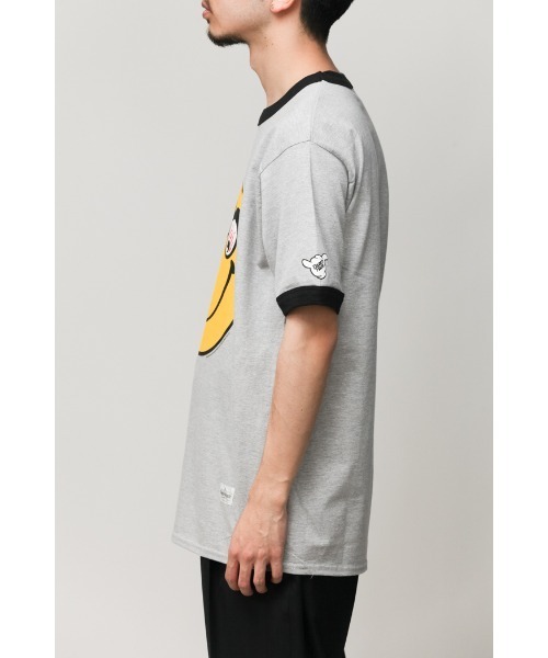 乱痴気（ランチキ）の「【DAZE'N HAZE】T-SHIRTS - SMILE /リンガーT（Tシャツ/カットソー・メンズ・ホワイト×ネイビー/杢グレー・L/M）」の7枚目の写真