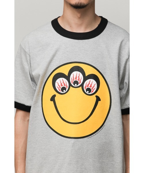 乱痴気（ランチキ）の「【DAZE'N HAZE】T-SHIRTS - SMILE /リンガーT（Tシャツ/カットソー・メンズ・ホワイト×ネイビー/杢グレー・L/M）」の10枚目の写真