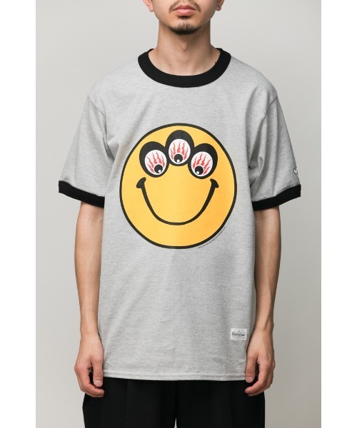 乱痴気（ランチキ）の「【DAZE'N HAZE】T-SHIRTS - SMILE /リンガーT（Tシャツ/カットソー・メンズ・ホワイト×ネイビー/杢グレー・L/M）」の22枚目の写真