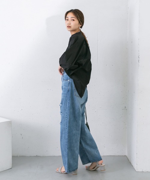 KBF(ケイビーエフ)の「スイッチングオーバーシャツ(シャツ/ブラウス・レディース・ベージュ/オフホワイト/ブラック・ONE)」の16枚目の写真