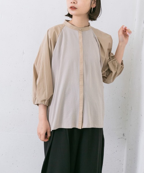 KBF(ケイビーエフ)の「スイッチングオーバーシャツ(シャツ/ブラウス・レディース・ベージュ/オフホワイト/ブラック・ONE)」の18枚目の写真