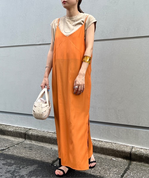 SHENERY（シーナリー）の「レイヤードタイトキャミワンピース（ワンピース・レディース・オレンジ/ピンク・FREE）」の2枚目の写真