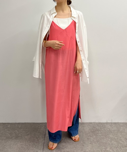 SHENERY（シーナリー）の「レイヤードタイトキャミワンピース（ワンピース・レディース・オレンジ/ピンク・FREE）」の4枚目の写真