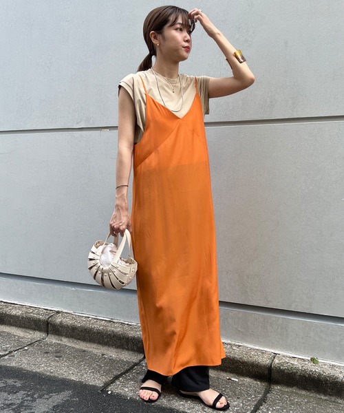 SHENERY（シーナリー）の「レイヤードタイトキャミワンピース（ワンピース・レディース・オレンジ/ピンク・FREE）」の13枚目の写真