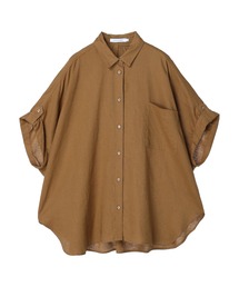 AMERICAN HOLIC | リネンブレンドロールアップシャツチュニック(シャツ/ブラウス)