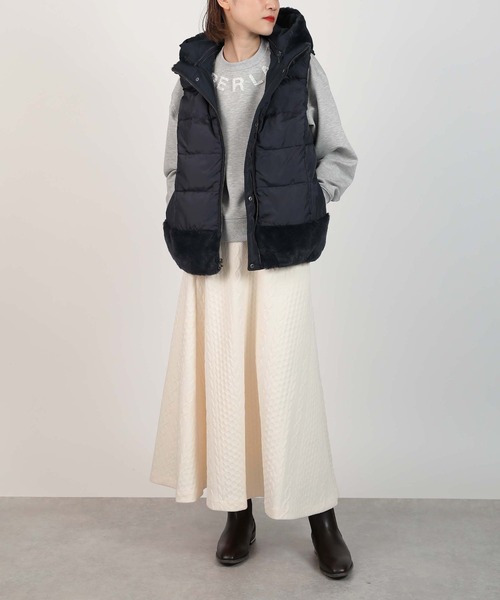 PICCIN（ピッチン）の「ファー付きリバーシブルダウンベスト（ダウンベスト・レディース・チャコールグレー/ネイビー・M/L）」の17枚目の写真