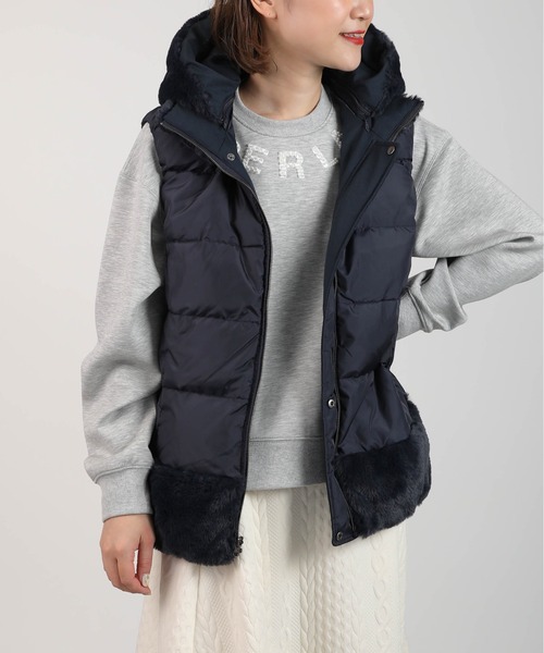 PICCIN（ピッチン）の「ファー付きリバーシブルダウンベスト（ダウンベスト・レディース・チャコールグレー/ネイビー・M/L）」の16枚目の写真