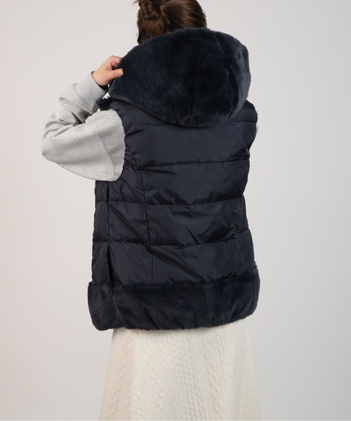 PICCIN（ピッチン）の「ファー付きリバーシブルダウンベスト（ダウンベスト・レディース・チャコールグレー/ネイビー・M/L）」の15枚目の写真