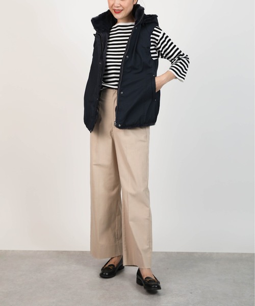 PICCIN（ピッチン）の「ファー付きリバーシブルダウンベスト（ダウンベスト・レディース・チャコールグレー/ネイビー・M/L）」の4枚目の写真