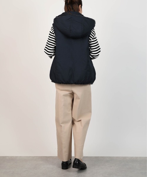 PICCIN（ピッチン）の「ファー付きリバーシブルダウンベスト（ダウンベスト・レディース・チャコールグレー/ネイビー・M/L）」の6枚目の写真