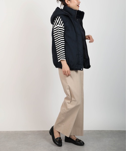 PICCIN（ピッチン）の「ファー付きリバーシブルダウンベスト（ダウンベスト・レディース・チャコールグレー/ネイビー・M/L）」の5枚目の写真