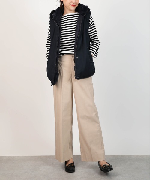 PICCIN（ピッチン）の「ファー付きリバーシブルダウンベスト（ダウンベスト・レディース・チャコールグレー/ネイビー・M/L）」の9枚目の写真