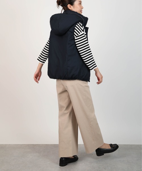 PICCIN（ピッチン）の「ファー付きリバーシブルダウンベスト（ダウンベスト・レディース・チャコールグレー/ネイビー・M/L）」の7枚目の写真